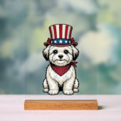 Patriotischer Hund Vintage Gravur Vektor Design_1 Acrylschild (Neutral)