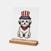 Patriotischer Hund Vintage Gravur Vektor Design_1 Acrylschild (Winkel)
