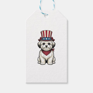 Patriotischer Hund Vintage Gravur Vektor Design_1 Geschenkanhänger