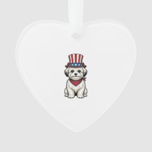 Patriotischer Hund Vintage Gravur Vektor Design_1 Ornament