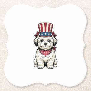 Patriotischer Hund Vintage Gravur Vektor Design_1 Untersetzer
