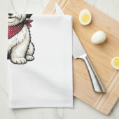 Patriotischer Hund Vintage-Stich Vektor Design_1 Geschirrtuch (Viertel Falte)