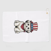 Patriotischer Hund Vintage-Stich Vektor-Design_1 Golfhandtuch (Horizontal)
