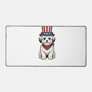 Patriotischer Hund Vintage-Stich Vektor-Design_1 Schreibtischunterlage