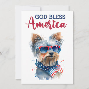 Patriotischer Hund - Yorkie 4. Juli Karte