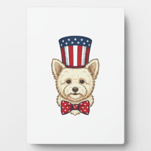 Patriotischer Hund Zylinder Vintage Vektordesign_1 Fotoplatte