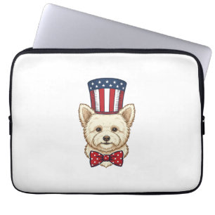 Patriotischer Hund Zylinder Vintage Vektordesign_1 Laptopschutzhülle