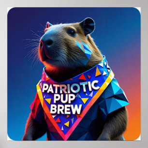 Patriotischer Hundebräu futuristischer Wanddekor Poster