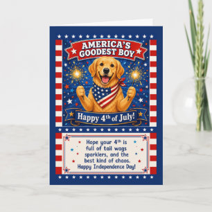 Patriotischer Hundehumor Amerikas bester Junge 4. Karte