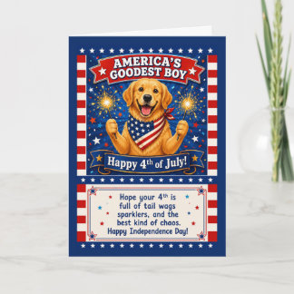 Patriotischer Hundehumor Amerikas bester Junge 4. Karte