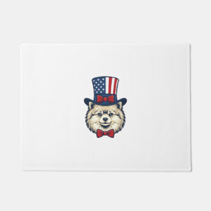 Patriotischer Hundekopf Vintage Gravur Vektor Desi Fußmatte