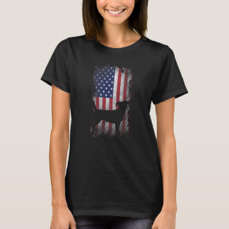 Patriotischer Jack Russell Terrier American Flag C T-Shirt