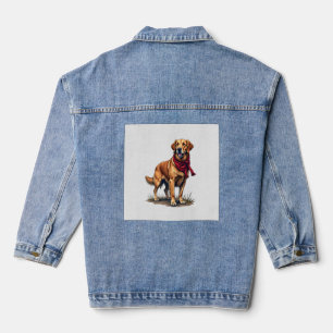 Patriotischer Jagd Golden Retriever Vintage T-Shir Jeansjacke