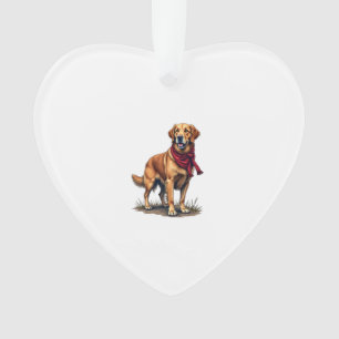 Patriotischer Jagd Golden Retriever Vintage T-Shir Ornament