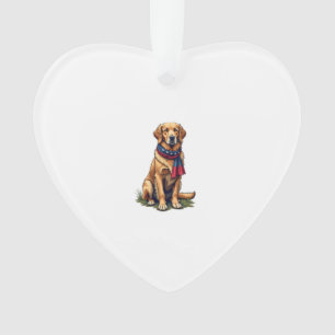 Patriotischer Jagd Golden Retriever Vintage T-Shir Ornament