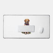 Patriotischer Jagd Golden Retriever Vintage T-Shir Schreibtischunterlage (Tastatur & Maus)