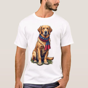 Patriotischer Jagd Golden Retriever Vintage T-Shir T-Shirt