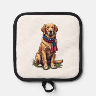 Patriotischer Jagd Golden Retriever Vintage T-Shir Topflappen