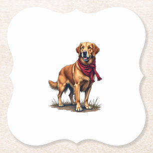 Patriotischer Jagd Golden Retriever Vintage T-Shir Untersetzer