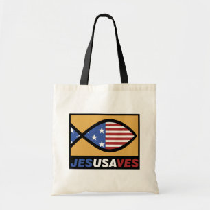 Patriotischer Jesus rettet Tragetasche