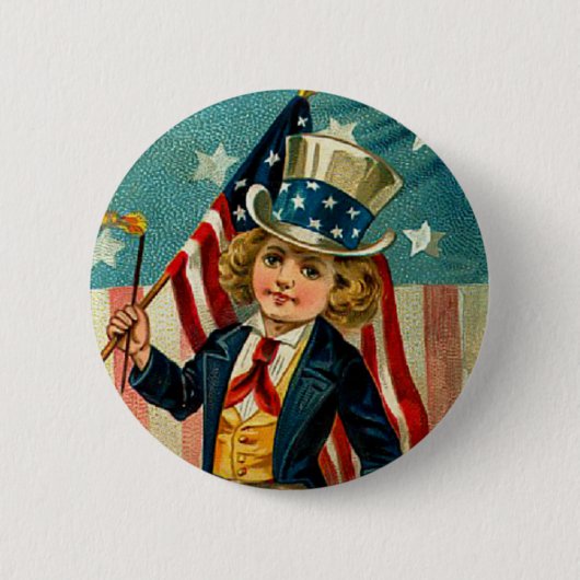 Patriotischer Jungen-runder Knopf Button (Vorderseite)
