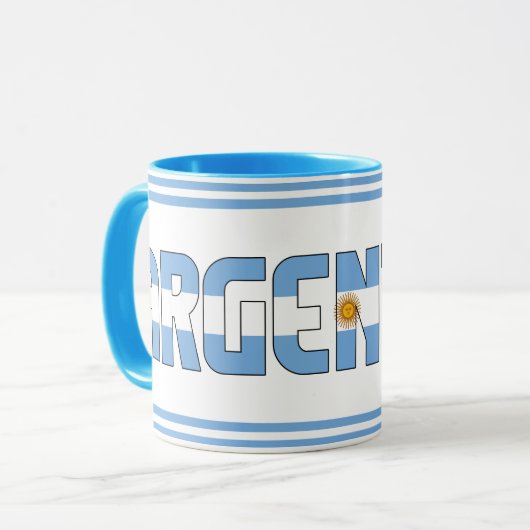 Patriotischer Kaffee der argentinischen Nationalfl Tasse (Vorderseite Links)