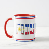 Patriotischer Kaffee unter der Flagge der Philippi Tasse (Links)