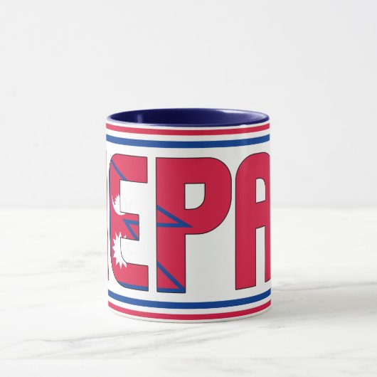 Patriotischer Kaffee unter der Flagge Nepals Tasse (Zentrum)