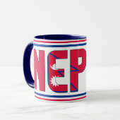 Patriotischer Kaffee unter der Flagge Nepals Tasse (Vorderseite Links)