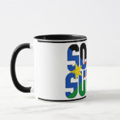 Patriotischer Kaffee unter der Südsudanesischen Fl Tasse (Links)