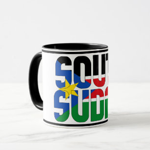 Patriotischer Kaffee unter der Südsudanesischen Fl Tasse
