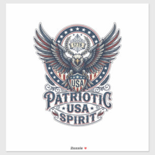 Patriotischer Kampfhabicht Patriotischer Adler & H Aufkleber