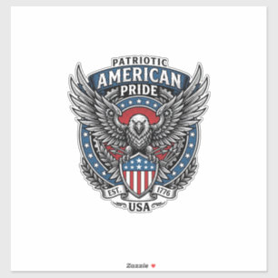 Patriotischer Kampfhabicht Patriotischer Adler & H Aufkleber