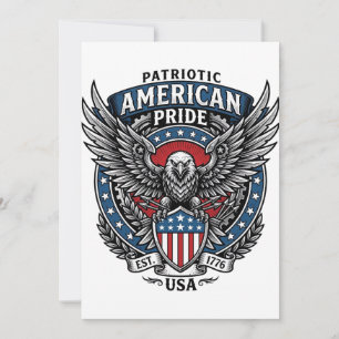 Patriotischer Kampfhabicht Patriotischer Adler & H Einladung