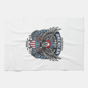 Patriotischer Kampfhabicht Patriotischer Adler & H Geschirrtuch