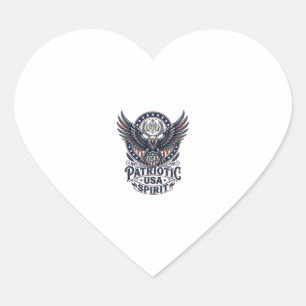 Patriotischer Kampfhabicht Patriotischer Adler & H Herz-Aufkleber