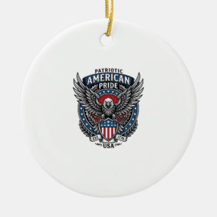 Patriotischer Kampfhabicht Patriotischer Adler & H Keramik Ornament