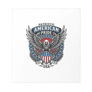 Patriotischer Kampfhabicht Patriotischer Adler & H Notizblock