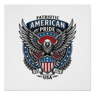 Patriotischer Kampfhabicht Patriotischer Adler & H Poster