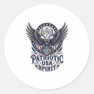 Patriotischer Kampfhabicht Patriotischer Adler & H Runder Aufkleber