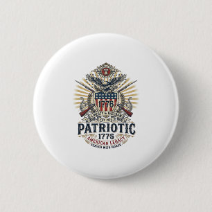 Patriotischer Kampfschild 1776 Militärisch Inspiri Button