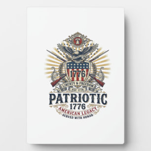 Patriotischer Kampfschild 1776 Militärisch Inspiri Fotoplatte