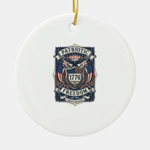 Patriotischer Kampfschild 1776 Militärisch Inspiri Keramik Ornament