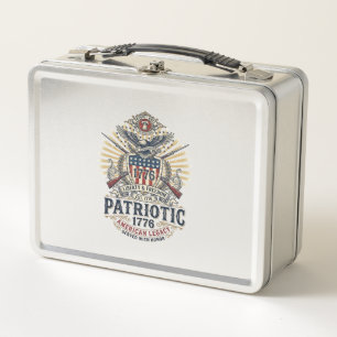 Patriotischer Kampfschild 1776 Militärisch Inspiri Metall Brotdose