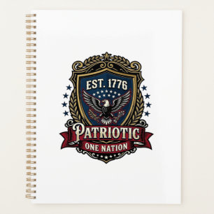Patriotischer Kampfschild 1776 Militärisch Inspiri Planer