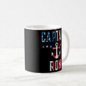 Patriotischer Kapitän Ron Us Flag 4. Juli Boot Kaffeetasse (VorderseiteRechts)