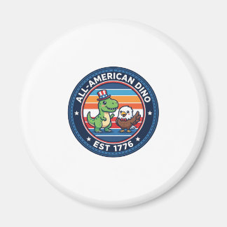 Patriotischer Kawaii Dinosaurier All-amerikanische Magnet
