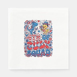 Patriotischer Kawaii-Dinosaurier Bester Stiefvater Serviette
