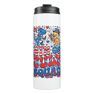 Patriotischer Kawaii Dinosaurier Bester Stiefvater Thermosbecher