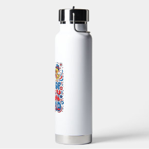 Patriotischer Kawaii-Dinosaurier Bester Stiefvater Trinkflasche